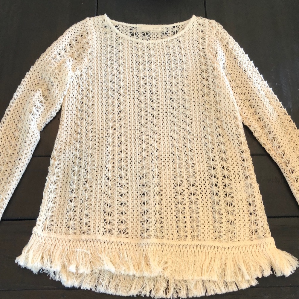 NWOT a’reve crochet top w/ fringe